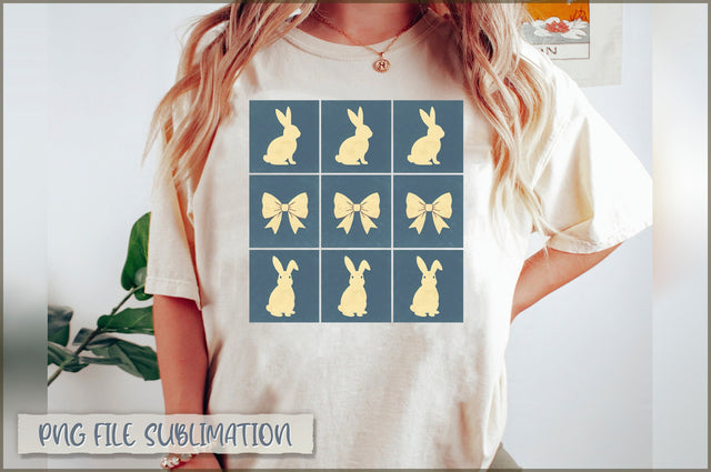 Retro Easter Bunny Checkered Designs Sublimation Sublimation Shetara Begum 