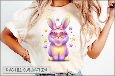 Retro Easter Bunny Coquette Glitter PNG Sublimation Shetara Begum 