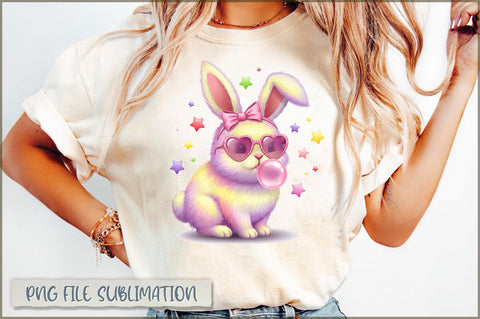 Retro Easter Bunny Coquette Glitter PNG Sublimation Shetara Begum 