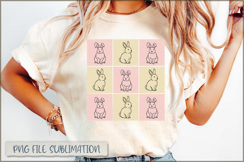 Retro Easter Bunny Coquette PNG Sublimation Shetara Begum 