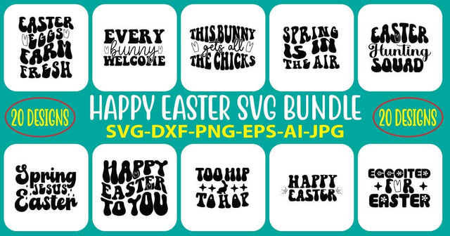 Retro Easter SVG Bundle SVG Syaman 
