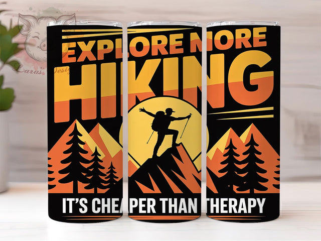 Retro Explore Adventure 20oz Tumbler Wrap, Explore More, Cheaper Than Therapy, Vintage Adventure, Outdoor Lifestyle PNG, 20oz Tumbler Wrap, Sublimation PNG Sublimation Lara' s Designs 