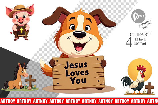 Retro Faith Farm Clipart Sublimation artnoy 