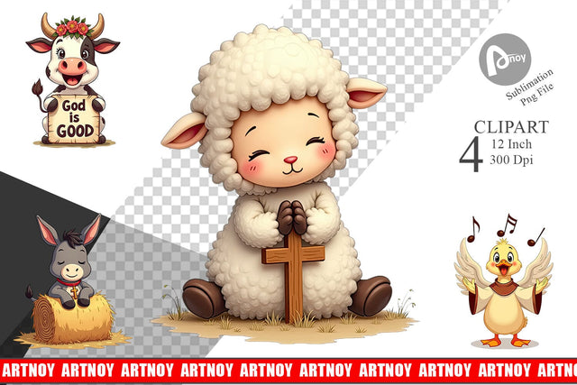 Retro Faith Farm Clipart Sublimation artnoy 
