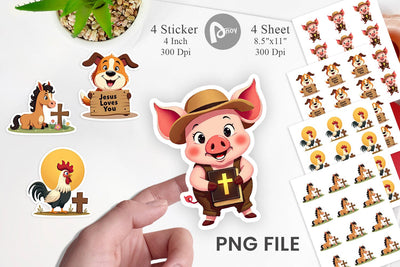 Retro Faith Farm Sticker Sublimation artnoy 