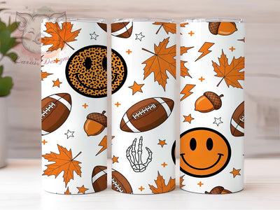 Retro Fall Football Tumbler Wrap, Fall Can Wrap, 20oz Sublimation, Vintage Football Cup, Autumn Sports Mug, Football Season Tumbler, Classic Fall Drinkware Sublimation Lara' s Designs 