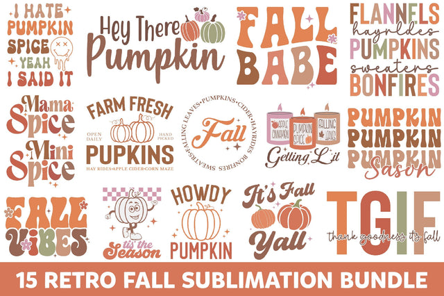 Retro Fall Sublimation Bundle Sublimation Rupkotha 