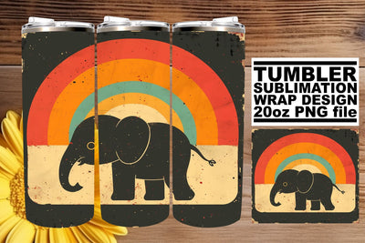 Retro Fauna Fun Tumbler Design, Vintage Sublimation Wrap, 20oz, Nostalgic Animal Art Sublimation afrosvg 