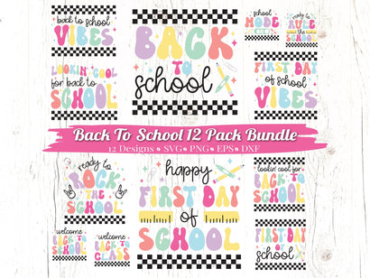 Retro First Day of School SVG Bundle SVG Caffeinated SVGs 