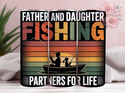 Retro Fishing Family 20oz Tumbler, Fishing Life, Father Daughter Bond, Family Quote, Tumbler Wrap, Sublimation Design, Outdoor Hobby, 20oz Tumbler Sublimation Li Zamperini 