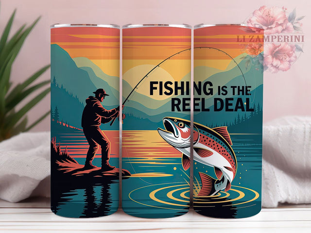 Retro Fishing Life 20oz Tumbler, Fishing Life, Funny Quote, Tumbler Wrap, Sublimation Design, Outdoor Hobby, 20oz Tumbler Sublimation Li Zamperini 
