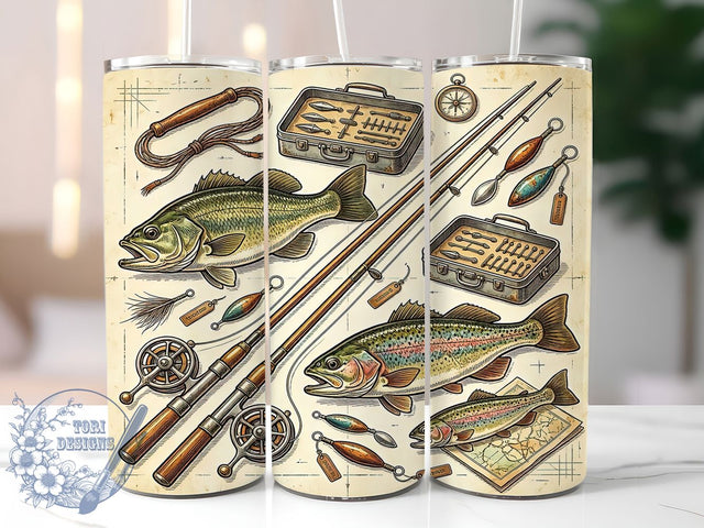 Retro Fishing Vintage Outdoors 20oz Tumbler, Antique Gear, Fishing Reels, Vintage Outdoors, Rustic Hobby, Skinny Tumbler, Sublimation PNG Sublimation ToriDesigns 