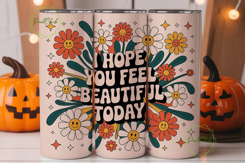 Retro Floral 20oz Tumbler Wrap Sublimation PixelChick 