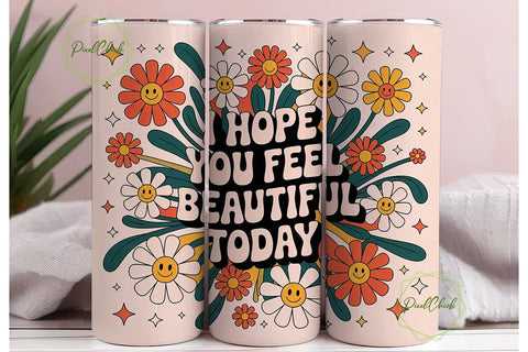 Retro Floral 20oz Tumbler Wrap Sublimation PixelChick 