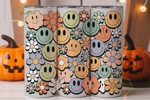 Retro Floral 20oz Tumbler Wrap Sublimation PixelChick 