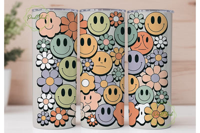 Retro Floral 20oz Tumbler Wrap Sublimation PixelChick 