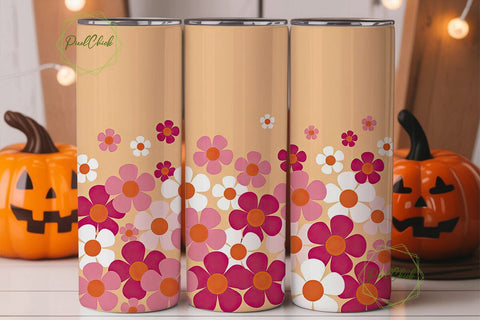 Retro Floral 20oz Tumbler Wrap Sublimation PixelChick 