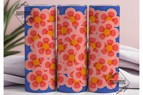 Retro Floral 20oz Tumbler Wrap Sublimation sassyprint 