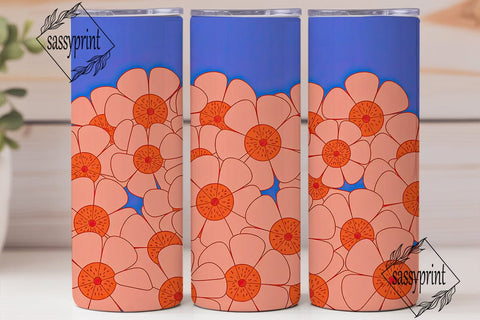Retro Floral 20oz Tumbler Wrap Sublimation sassyprint 