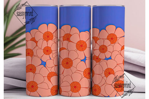 Retro Floral 20oz Tumbler Wrap Sublimation sassyprint 