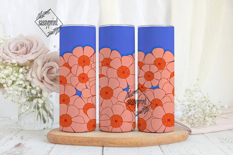 Retro Floral 20oz Tumbler Wrap Sublimation sassyprint 