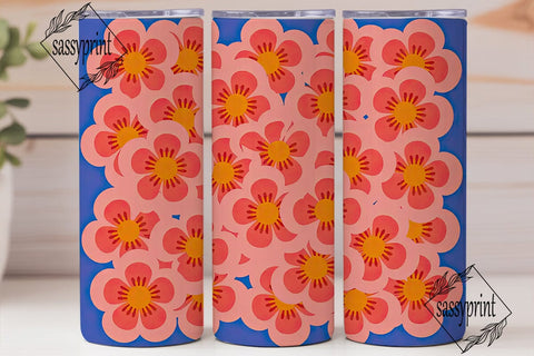 Retro Floral 20oz Tumbler Wrap Sublimation sassyprint 