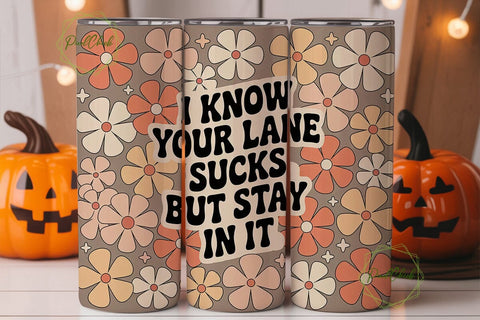 Retro Floral Cheeky Quote 20oz Tumbler Sublimation PixelChick 