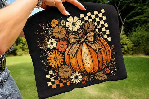 Retro Floral Pumpkin PNG Sublimation SVG DesignDestine 