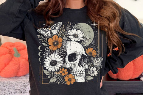 Retro Floral Skeleton Png, Funny Checkered Skeleton Halloween Png, Preppy Halloween Png, Trendy Halloween Skull Design, Spooky Season Png SVG DesignDestine 