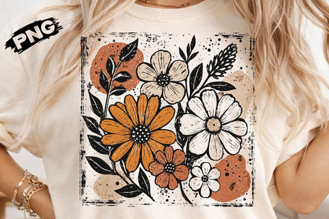 Retro Floral Skull Pumpkin PNG SVG DesignDestine 