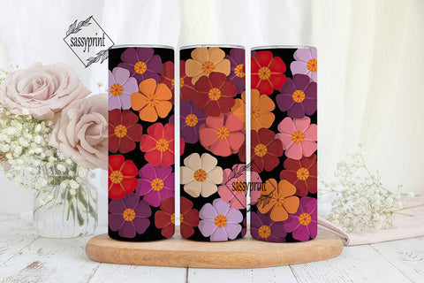 Retro Floral Tumbler Wrap Sublimation sassyprint 