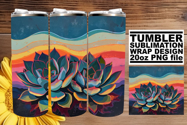 Retro Flower Elegance: Sublimation 20oz Tumbler Wrap Sublimation afrosvg 