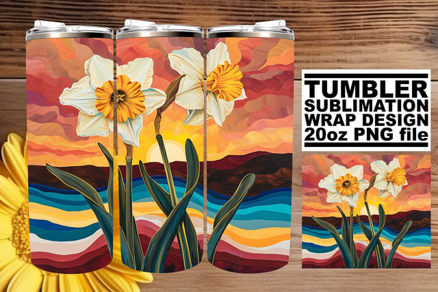 Retro Flower Fantasy: Vintage Tumbler Sublimation Sublimation afrosvg 