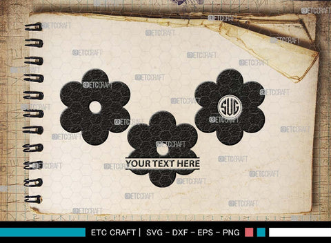 Retro Flower Monogram, Retro Flower Silhouette, Flower SVG, Cute Flower Svg, Flat Flowers Svg, Hippy Daisy Flower Svg, Flower Bundle, SB00552 SVG ETC Craft 