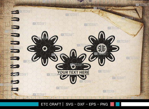 Retro Flower Monogram, Retro Flower Silhouette, Flower SVG, Cute Flower Svg, Flat Flowers Svg, Hippy Daisy Flower Svg, Flower Bundle, SB00552 SVG ETC Craft 