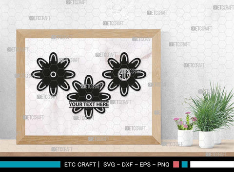 Retro Flower Monogram, Retro Flower Silhouette, Flower SVG, Cute Flower Svg, Flat Flowers Svg, Hippy Daisy Flower Svg, Flower Bundle, SB00552 SVG ETC Craft 