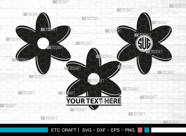 Retro Flower Monogram, Retro Flower Silhouette, Flower SVG, Cute Flower Svg, Flat Flowers Svg, Hippy Daisy Flower Svg, Flower Bundle, SB00552 SVG ETC Craft 