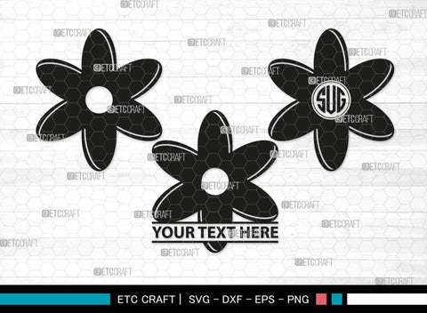 Retro Flower Monogram, Retro Flower Silhouette, Flower SVG, Cute Flower Svg, Flat Flowers Svg, Hippy Daisy Flower Svg, Flower Bundle, SB00552 SVG ETC Craft 