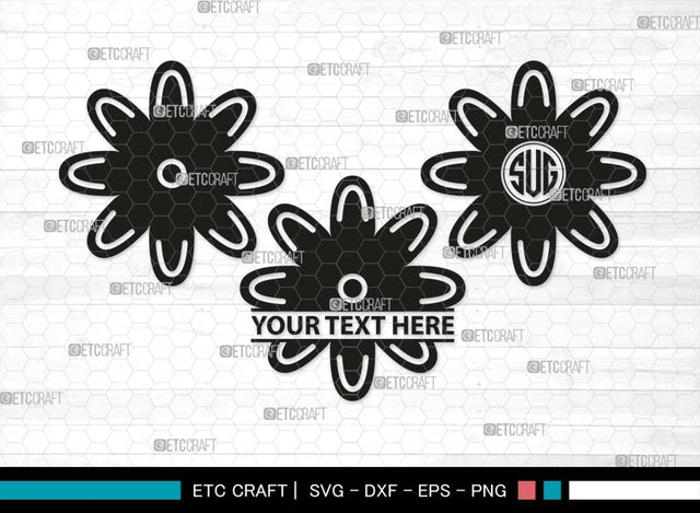 Retro Flower Monogram, Retro Flower Silhouette, Flower SVG, Cute Flower Svg, Flat Flowers Svg, Hippy Daisy Flower Svg, Flower Bundle, SB00552 SVG ETC Craft 