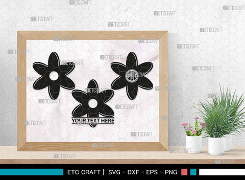 Retro Flower Monogram, Retro Flower Silhouette, Flower SVG, Cute Flower Svg, Flat Flowers Svg, Hippy Daisy Flower Svg, Flower Bundle, SB00552 SVG ETC Craft 