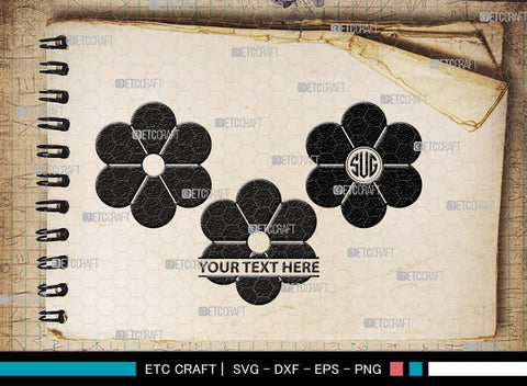 Retro Flower Monogram, Retro Flower Silhouette, Flower SVG, Cute Flower Svg, Flat Flowers Svg, Hippy Daisy Flower Svg, Flower Bundle, SB00552 SVG ETC Craft 