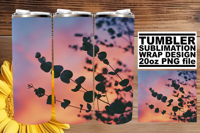 Retro Flower Serenity: Sublimation 20oz Tumbler Wrap Sublimation afrosvg 