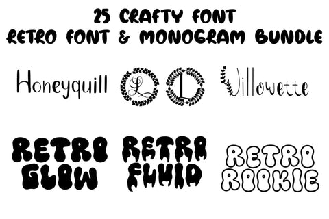 Retro Font & Monogram Bundle Font Font Dm Letter Studio 
