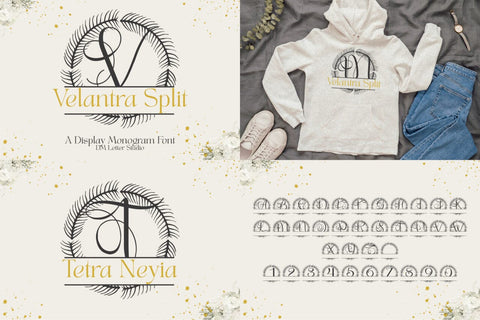 Retro Font & Monogram Bundle Font Font Dm Letter Studio 