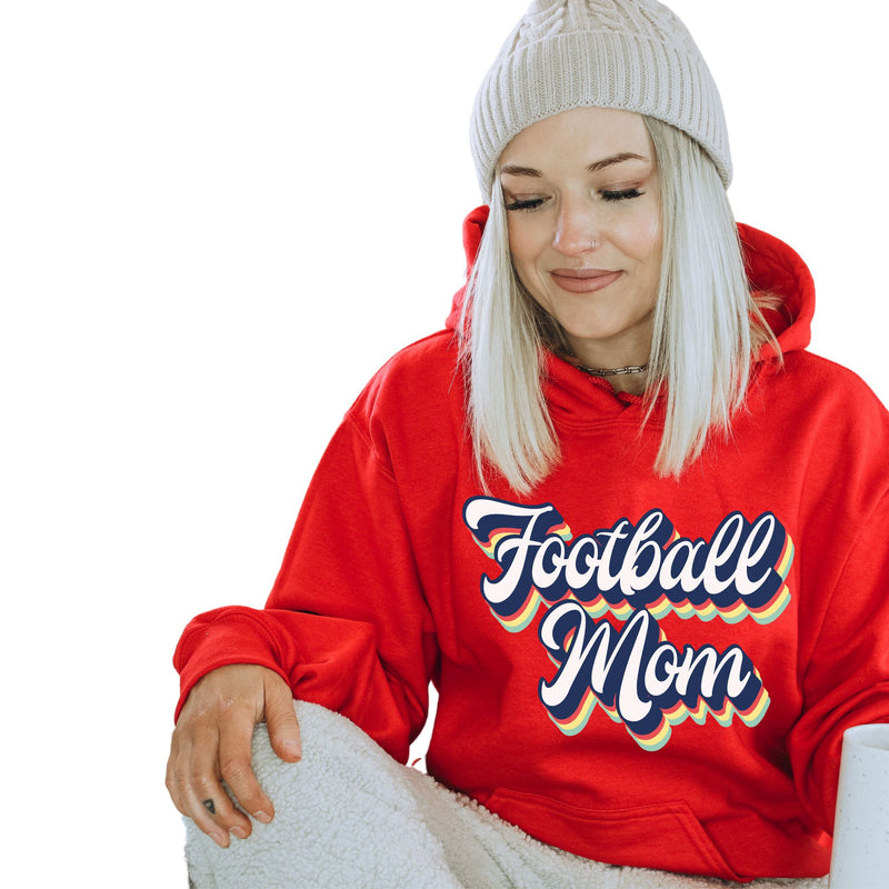 Retro Football Mom Sublimation PNG | Vintage Rainbow Sports Mom Design | 70s Style Game Day Shirt Sublimation So Fontsy VIP Design Shop 