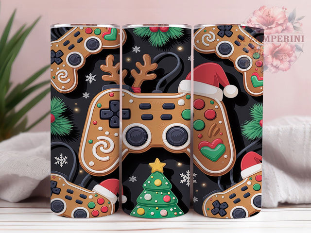 Retro Gaming Controller Christmas Tumbler, Funny Xmas Sublimation Design, Gamer Holiday Cup Art, 20oz Christmas Tumbler, Whimsical Gaming Mug, Stylish Holiday Cup, Cozy Gamer Wrap Sublimation Li Zamperini 