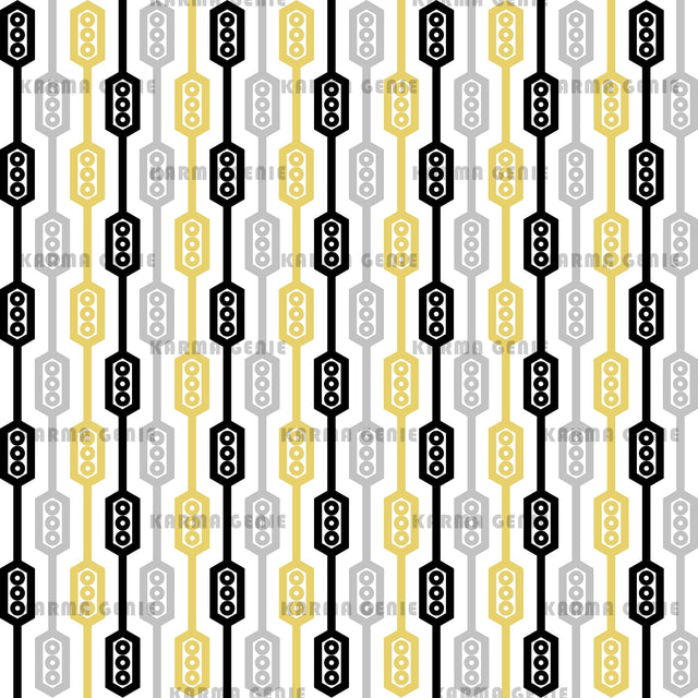 Retro Geometric Black Grey Yellow Seventies Pattern Digital Paper Digital Pattern Karma Genie Graphics 