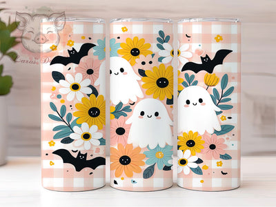 Retro Ghost Cute Halloween 20Oz Tumbler, Cute Halloween Cup, 20Oz Sublimation Wrap, Vintage Ghost Drinkware, Spooky Cute Mug, Halloween Coffee Tumbler, Retro Spooky Design Sublimation Lara' s Designs 