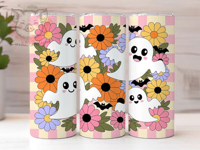 Retro Ghost Cute Halloween 20Oz Tumbler, Cute Halloween Cup, 20Oz Sublimation Wrap, Vintage Ghost Drinkware, Spooky Cute Mug, Halloween Coffee Tumbler, Retro Spooky Design Sublimation Lara' s Designs 