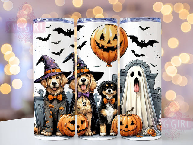 Retro Ghost Dog 20oz Tumbler Wrap Sublimation Design, Straight Tapered Tumbler Wrap, Halloween Ghost Dog Tumbler Png, Instant Digital Download Sublimation SvggirlplusArt 